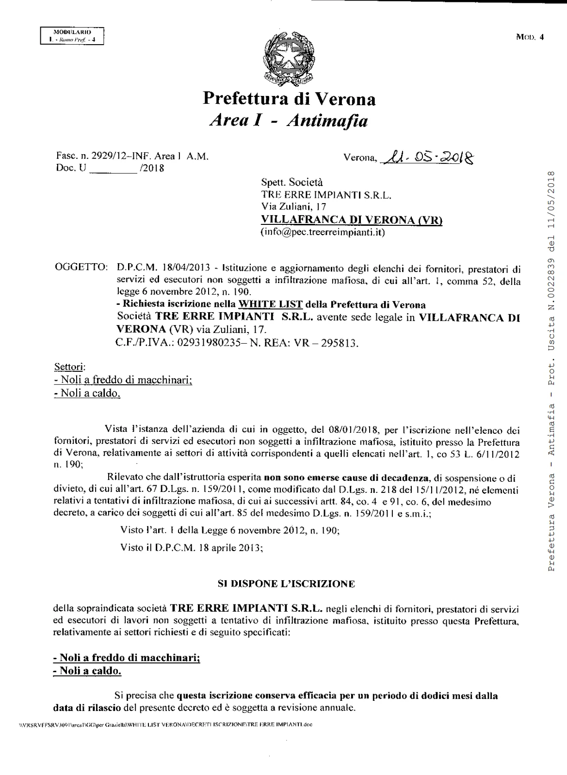 Immagine - White List Prefettura