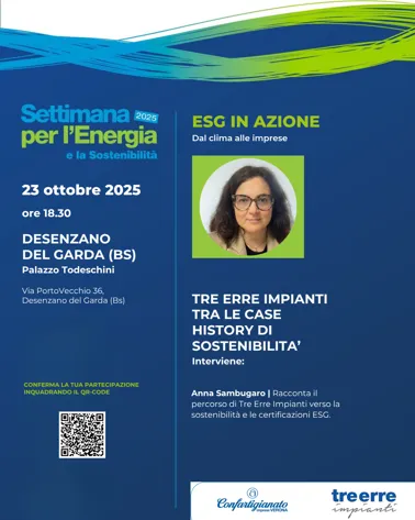 Anna Sambugaro di Tre Erre Impianti interviene alla Settimana per l’Energia e la Sostenibilità 2025 a Desenzano
