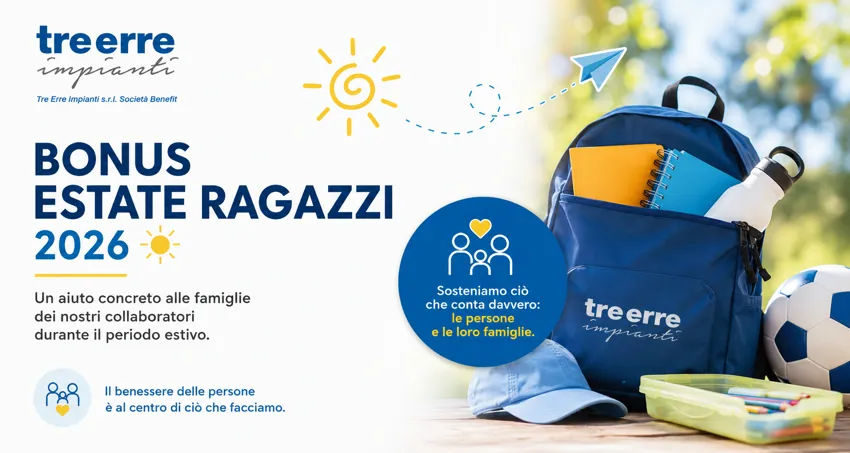 Bonus Estate Ragazzi 2026 di Tre Erre Impianti a sostegno dei figli/e dei collaboratori/trici